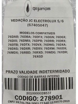 VEDAÇÃO FORNO JC ELECTROLUX 5/6 BOCAS - 67405047
