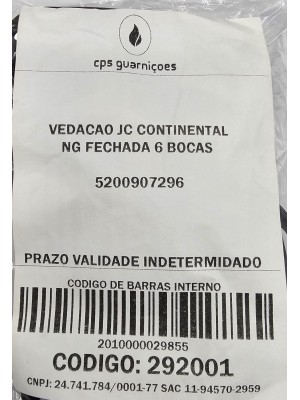 VEDAÇÃO FORNO JC CONTINENTAL/BOSCH NG FECHADA 6B - 5200907296
