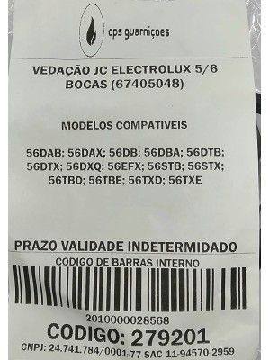 VEDAÇÃO FORNO JC ELECTROLUX 5/6 BOCAS - 67405048