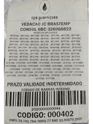 VEDAÇÃO FORNO JC BRASTEMP/CONSUL 6B - 326066822
