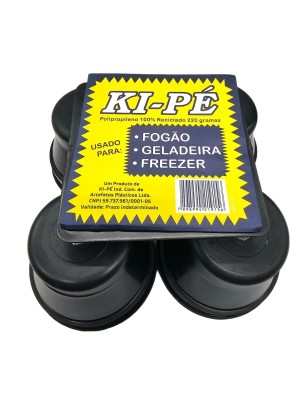 PÉ FOGÃO E GELADEIRA PLASTICO REDONDO PRETO