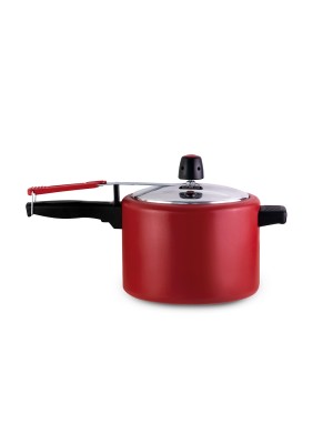 PANELA DE PRESSÃO ALEGRETE ALUMINE ANTIADERENTE FECHAMENTO INTERNO VERMELHA 4,5L 100445