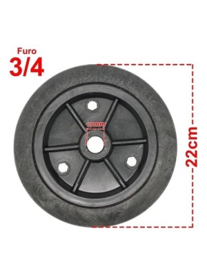 RODA CARRINHO BAGAGEM 9 PVC 3/4