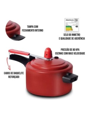 PANELA DE PRESSÃO EIRILAR BORDO ANTIADERENTE FECHAMENTO INTERNO 2.0L