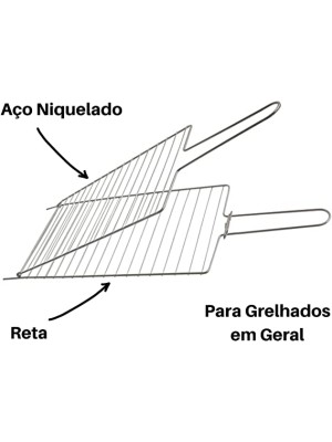 GRELHA DUPLA PARA CHURRASQUEIRA (RETA) CONDOR NIQUELADO19X65 N2